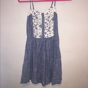 Denim lace dress